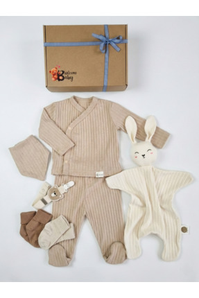 db MOON Yeni Doğan Kutulu 7'li Set (3 lü zıbın takım-uyku arkadaşı-emzik askı...