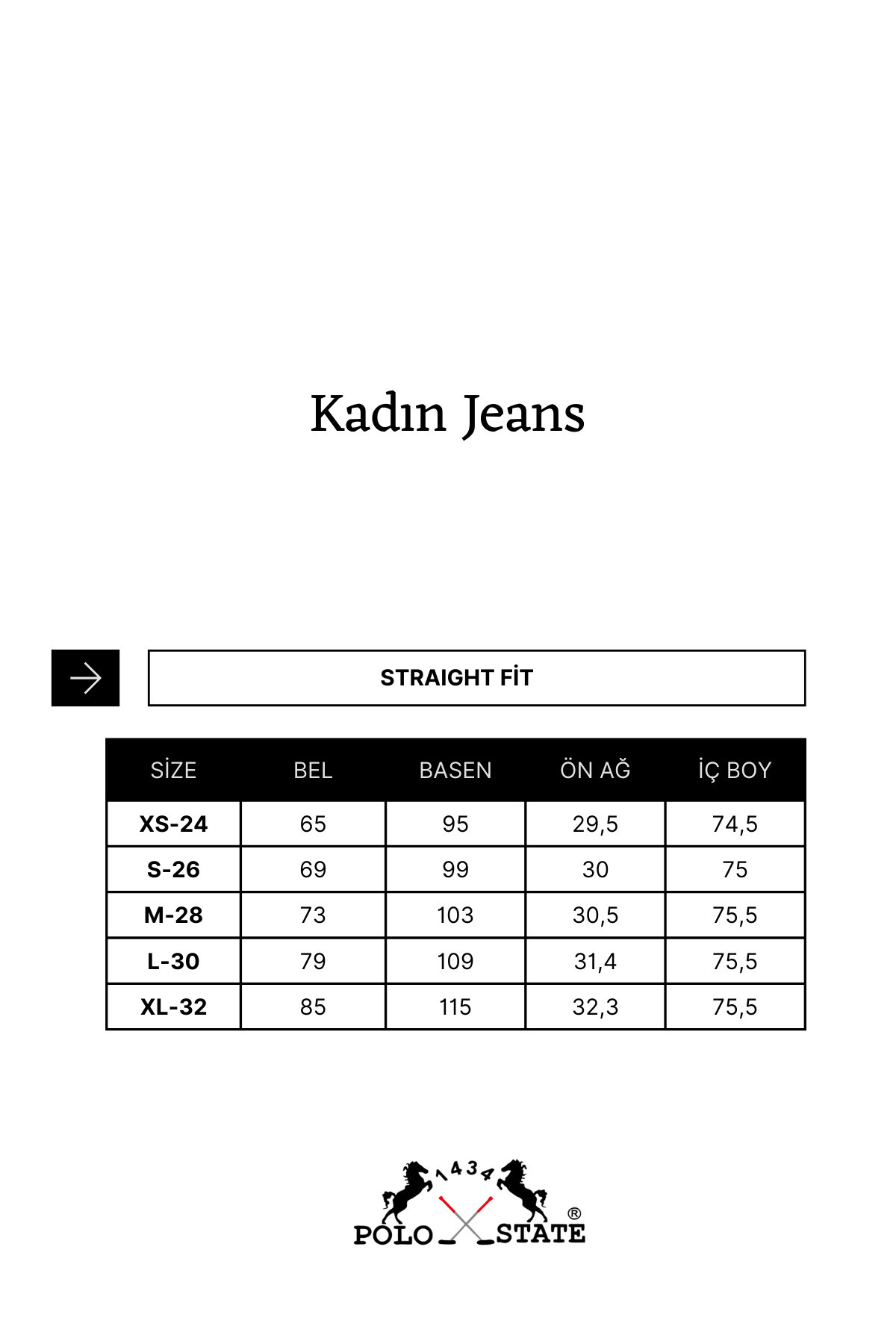 Polo State  Kadın Yüksek Bel Düz Paça Bej Jean Pantolon - Görsel 7
