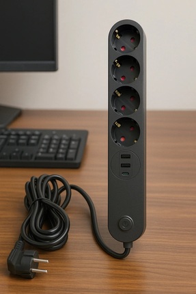 Virnex Winnboss Termal Akım Korumalı USB ve Type C 2.1A Şarj Çıkışlı 10A 2500...