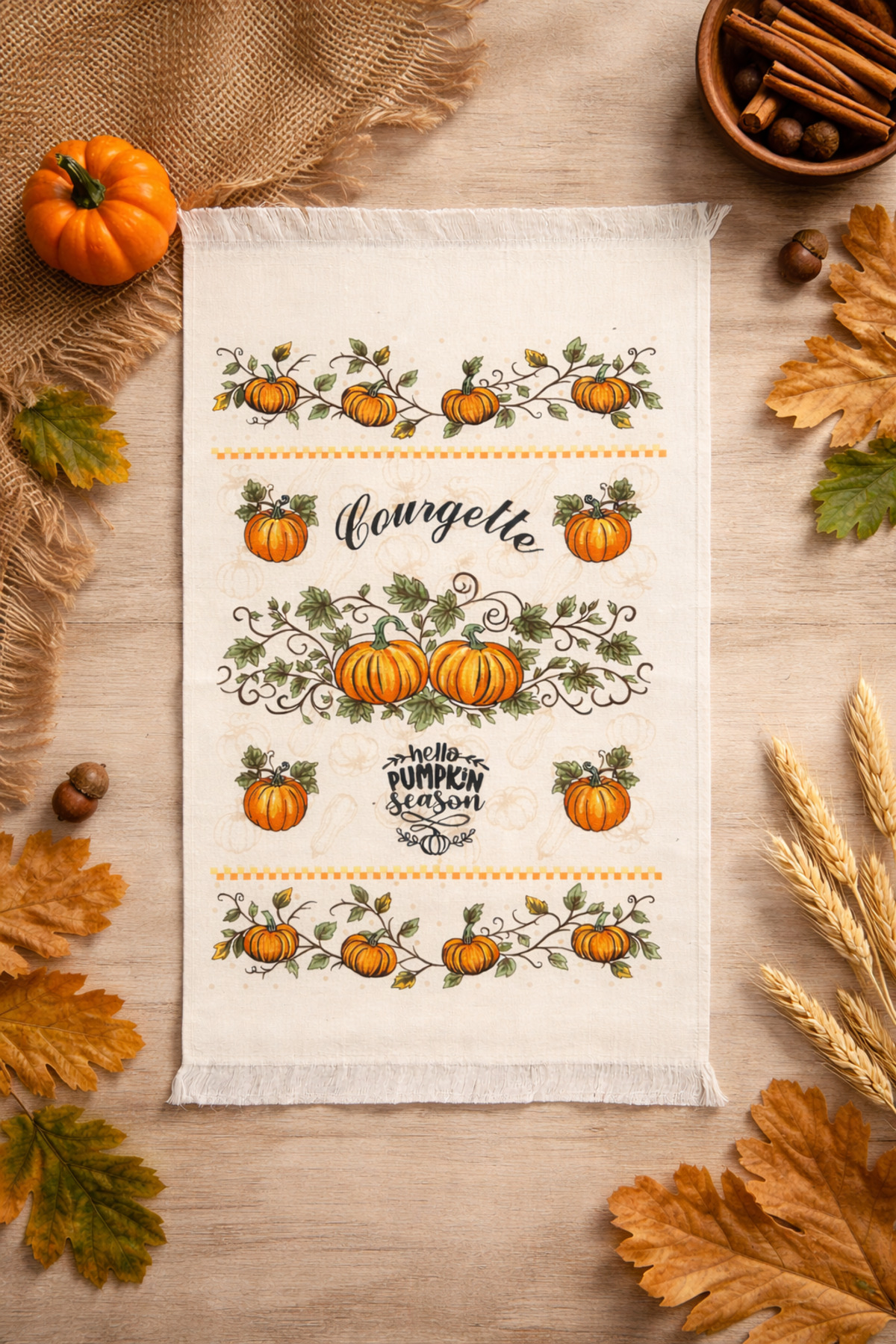 100% Cotton Fringed Digital Print Hand & Face Towel 40x60 cm–Soft Texture,Highly Water Absorbent Kitchen Towel