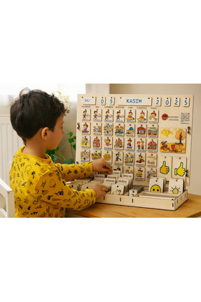 MARSWOODART Montessori Haftalık Rutin Tablosu – Ahşap Çocuk Günlük Planlayıcı...