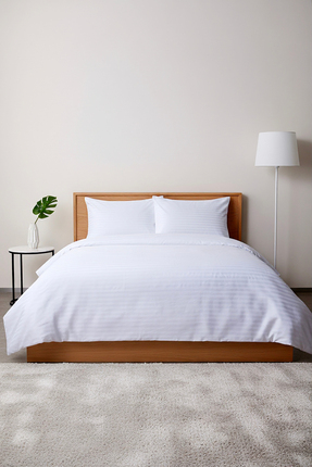 linessia home Çift Kişilik Premium Pamuk Saten Çizgili Nevresim Takımı