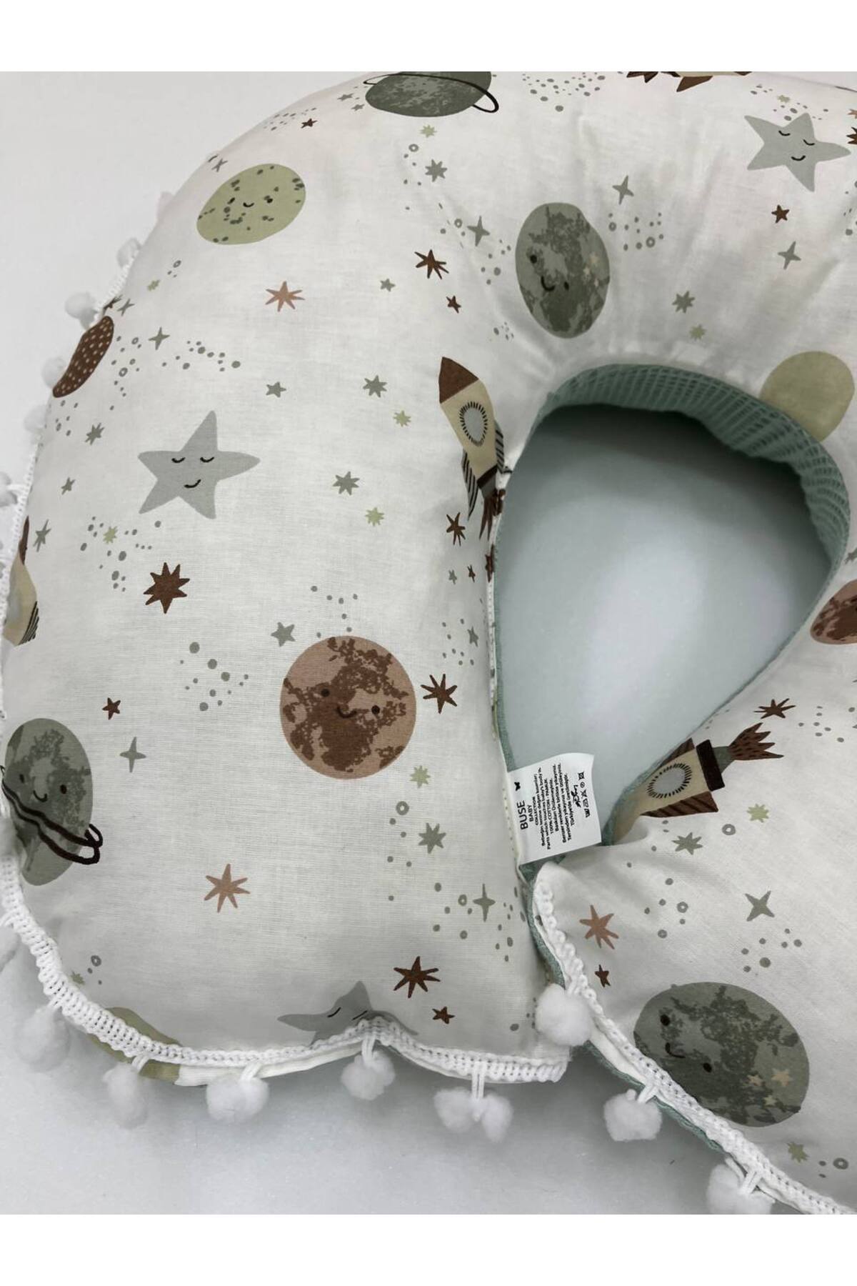 BUSEBABYHOME Yeşil , Çift Taraflı Emzirme Yastığı/Emzirme Minderi/Bebek Destek Minderi/ Hamile Yastığı fotoğrafı 3 (önizleme)