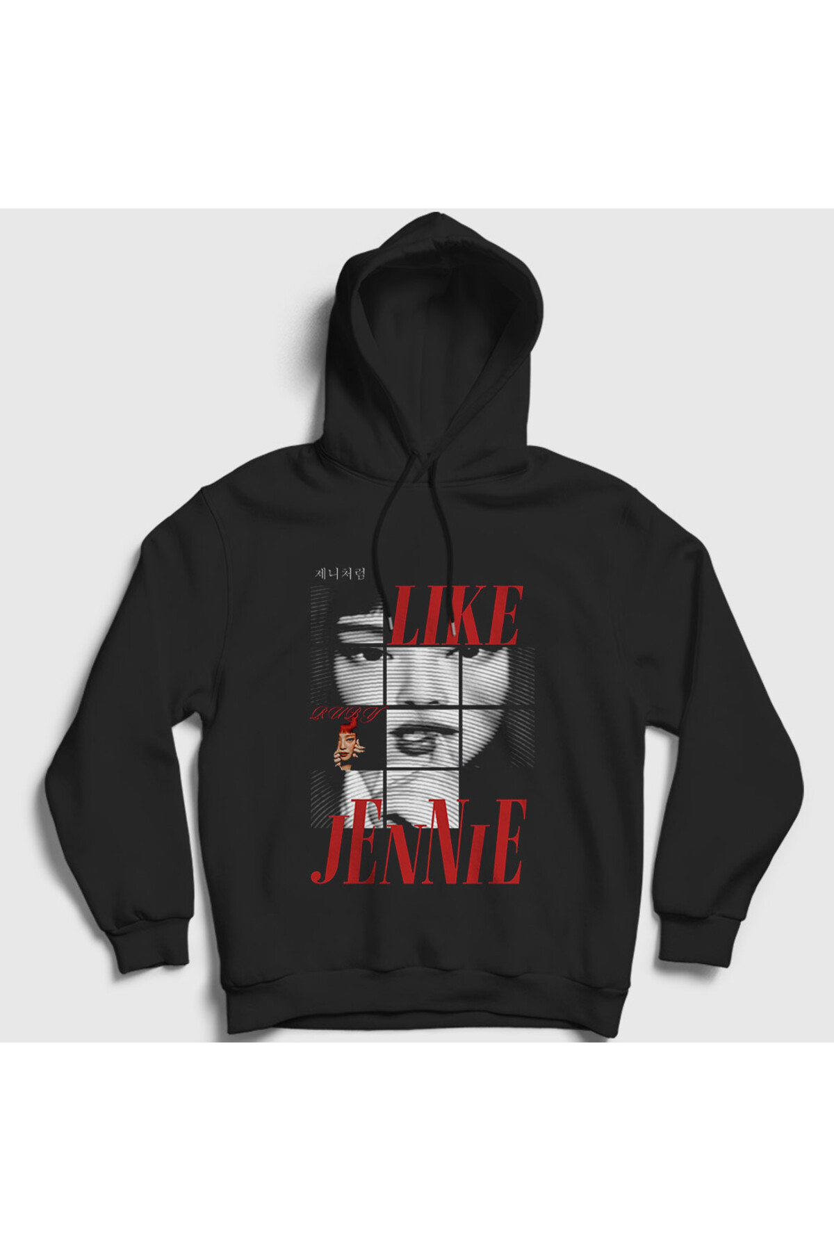 Presmono Unisex Black Like Jennie Blackpink Hooded Sweatshirt