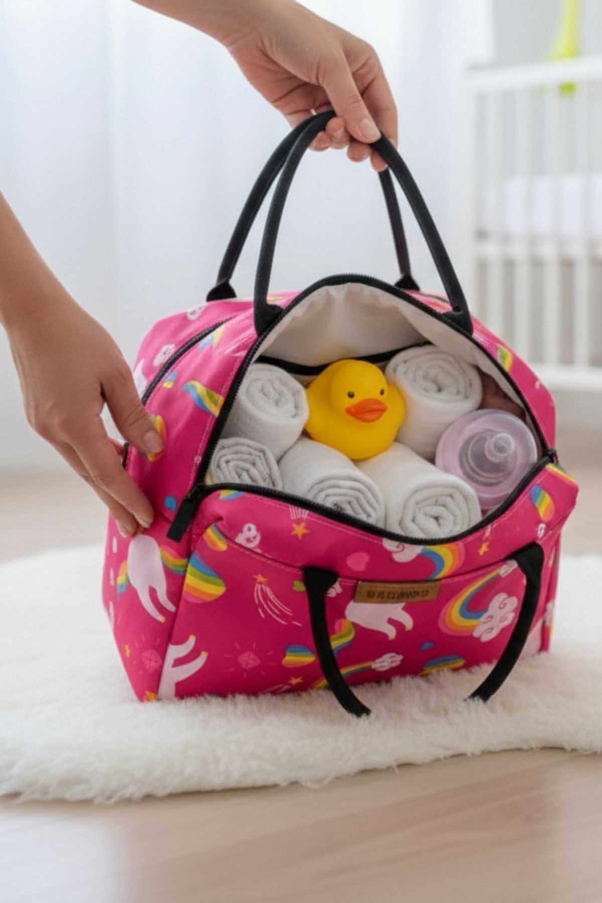 Bagimoo Isı Yalıtımlı Su Geçirmez Termal Çanta Yemek Taşıma Beslenme Çantası Askılı Unicorn fotoğrafı 3 (önizleme)