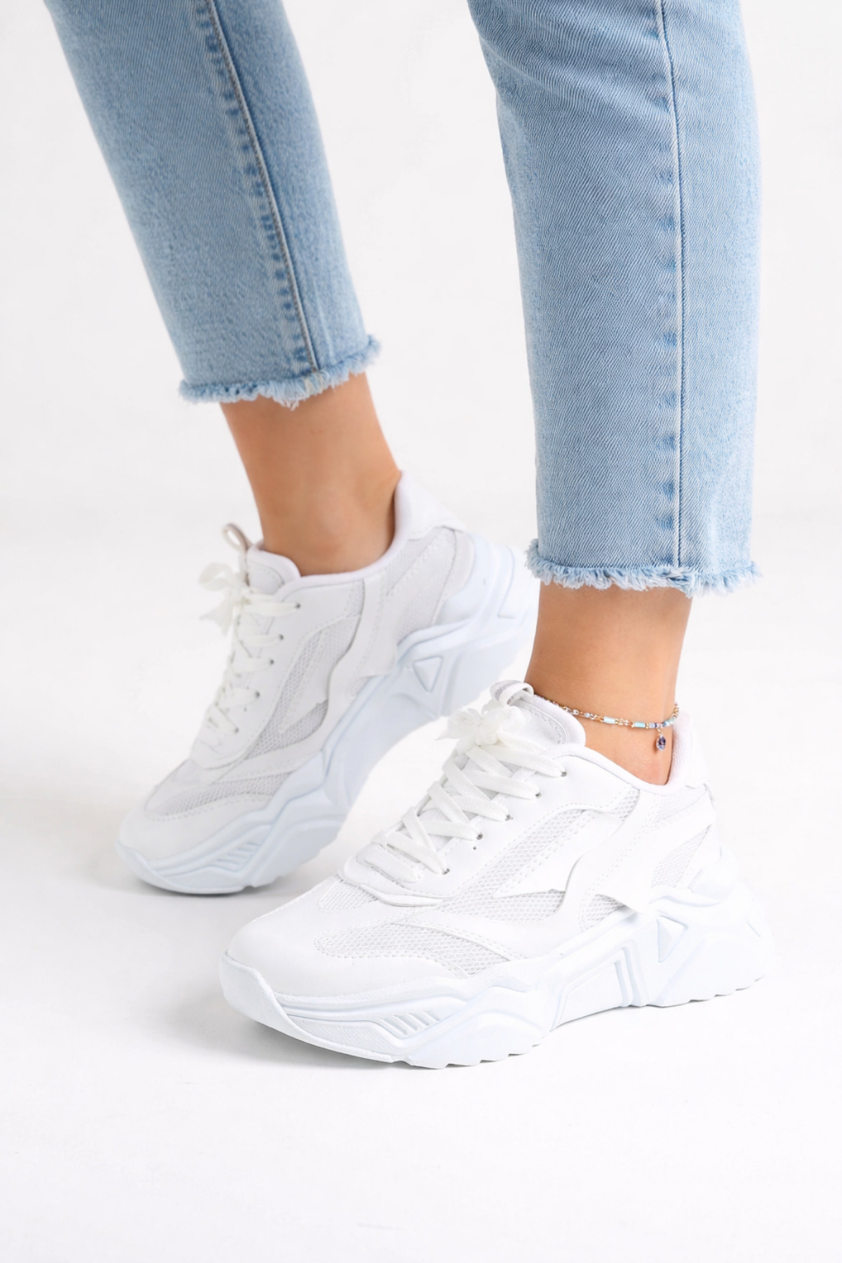 Encool Ženske bele Patike cipele | Visok đon paket dnevnih sportskih cipela, ...