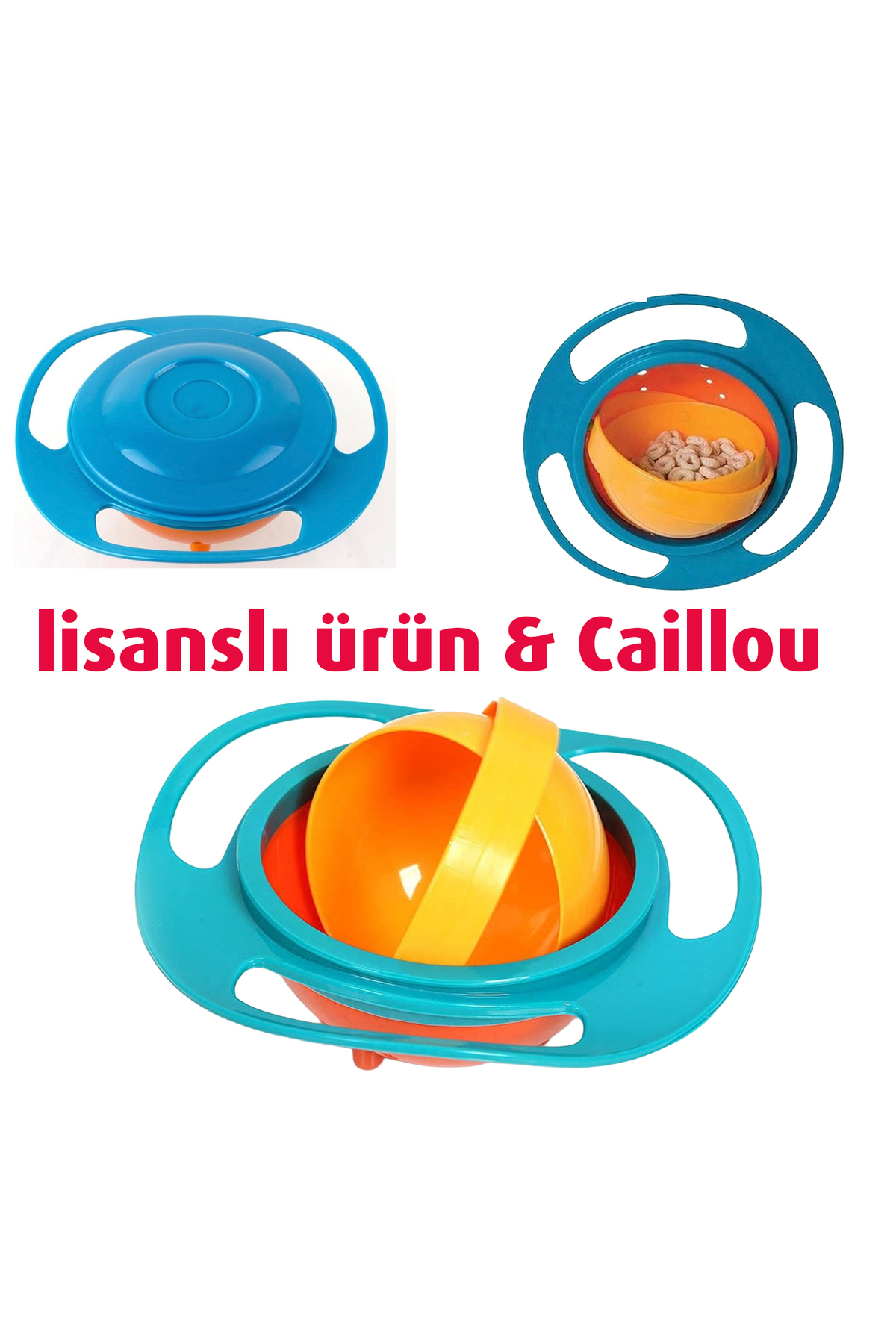 Caillou Dökülmeyen Mama Tabağı Evrensel 360 Derece Dönen Yemek Kabı ve Mama Kabı / Lisanslı Ürün fotoğrafı 4 (önizleme)