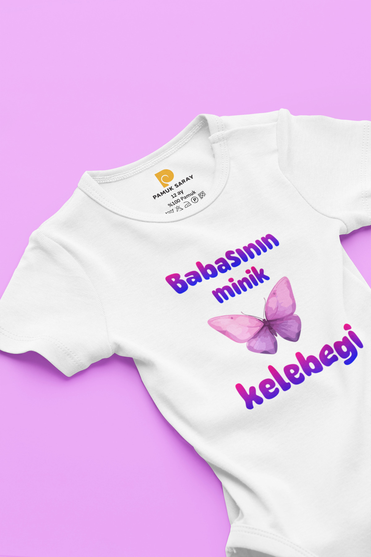 100% Organic Cotton Daddy's Little Butterfly Printed Short Sleeve Snap Fastener Baby Bodysuit Bodysuit Snapsuit