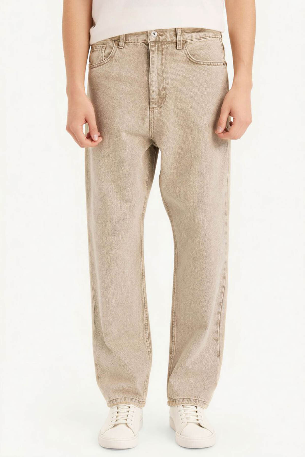 Baggy Fit Bej Erkek Jean Pantolon F9000AX/BG815 — بژ F9000AX26SP — تصویر 3 از 5