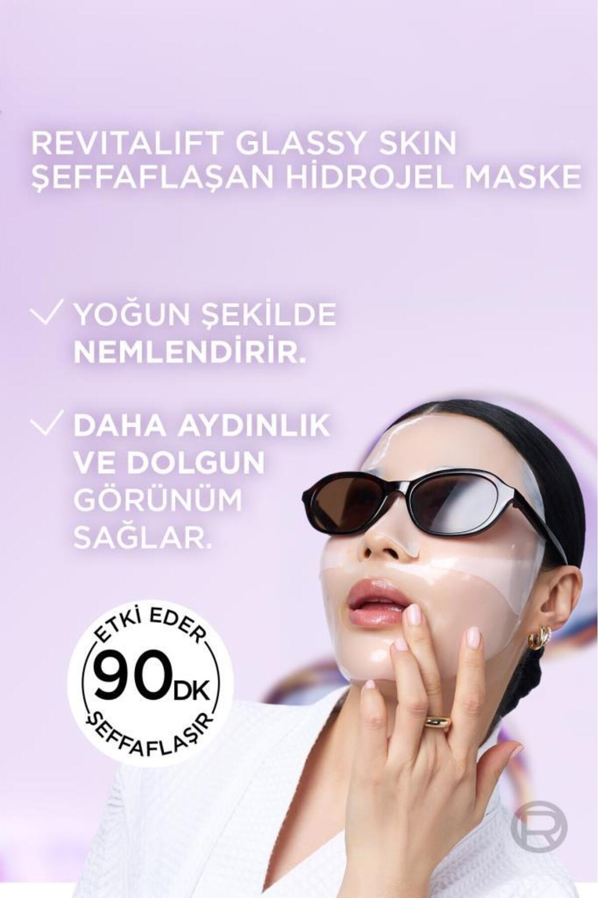 Revitalift Glassy Skin Cam Cilt Görünümü Etkili Şeffaflaşan Işıltı & Nem Veren Hidrojel Yüz Maskesi — 3600524259686 — تصویر 4 از 8