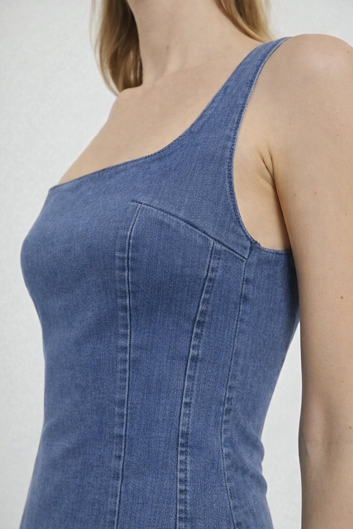 Arma Life  ARMALIFE 107 ARKASI YIRTMAÇLI ULTRA ESNEK DENİM KADIN ELBİSE - Görsel 4