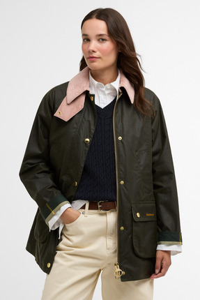 Barbour Modern Beadnell Yağlı Ceket OL99 Archive Olive/Ancient/Gardenia