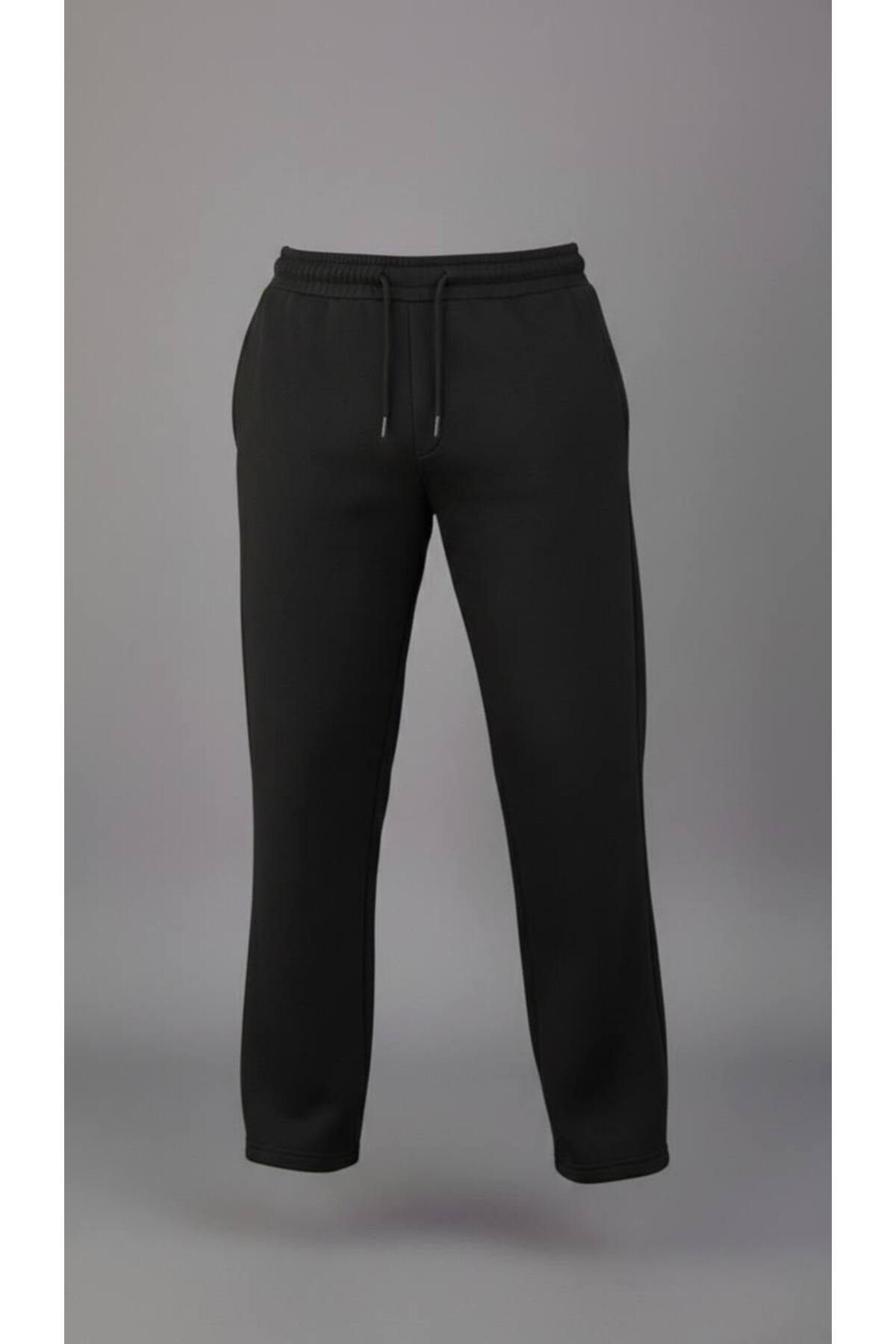 STOCX  3 İplik Şardonlu Baggy Fit Düz Paça Eşofman Altı - Görsel 4