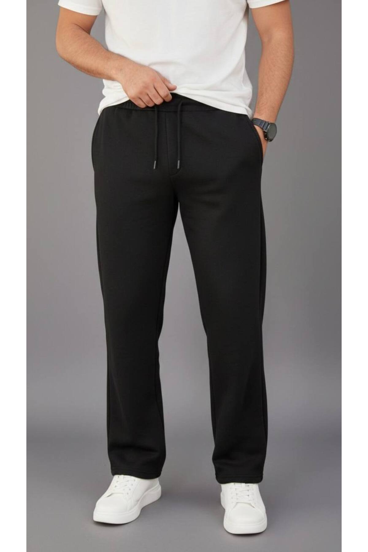 STOCX  3 İplik Şardonlu Baggy Fit Düz Paça Eşofman Altı