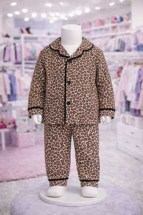 dolaş kids LEOPAR DESENLİ İKİLİ PİJAMA TAKIMI