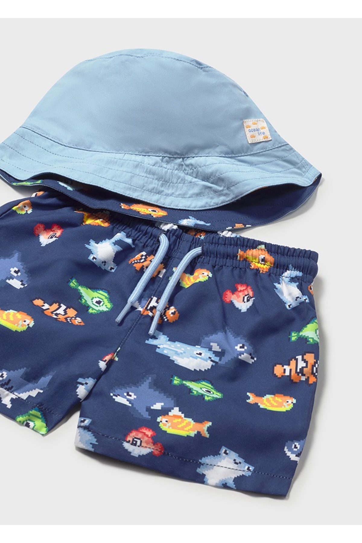 Mayoral Erkek Bebek Deniz Şortu Mayo ve Çift Taraflı Güneş Koruma Şapkası 1660 fotoğrafı 2 (önizleme)