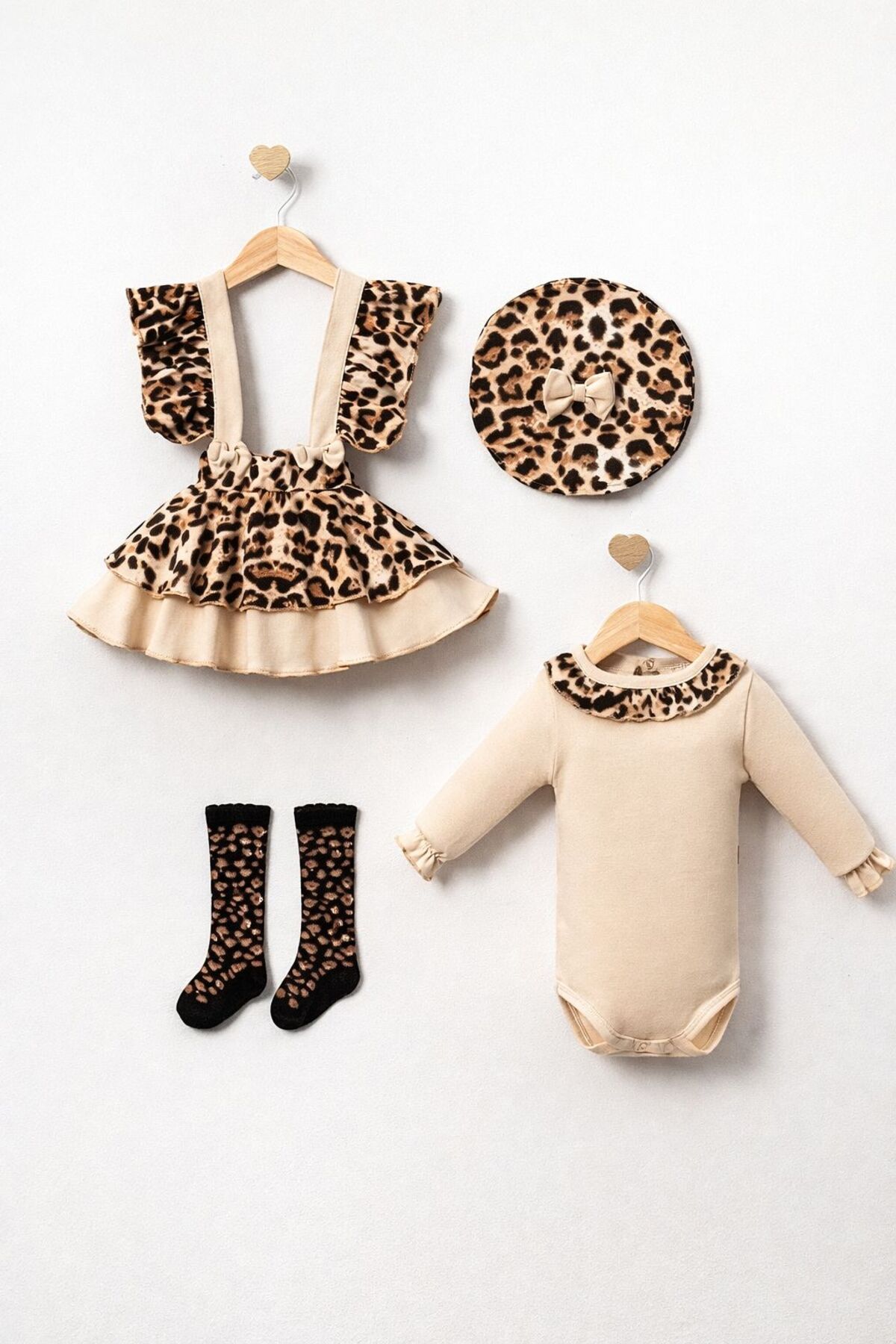 bebekstra Kız Bebek Leopar Desenli 4 lü Takım fotoğrafı 2 (önizleme)