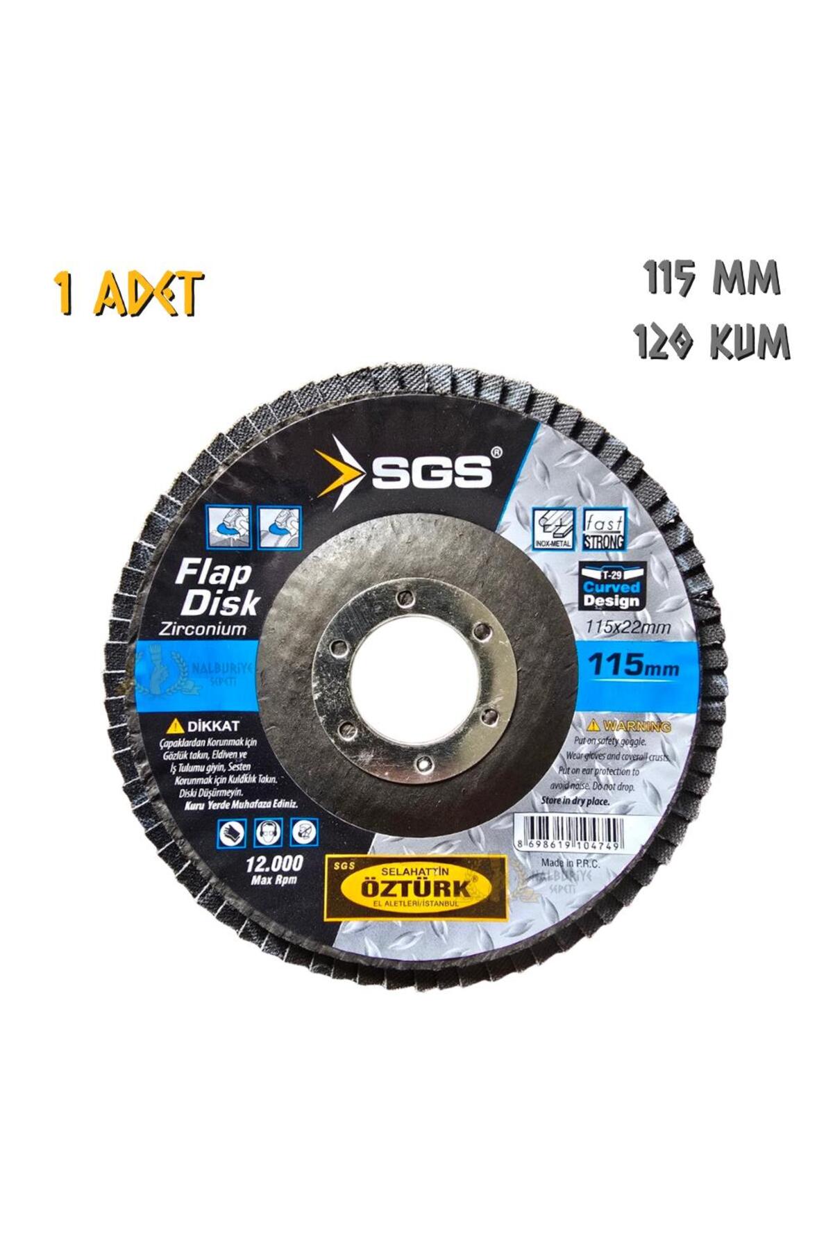 Sgs Flap Disk Zımpara Zirkonyum - 115 mm. - Z120 Kum - 1 Adet