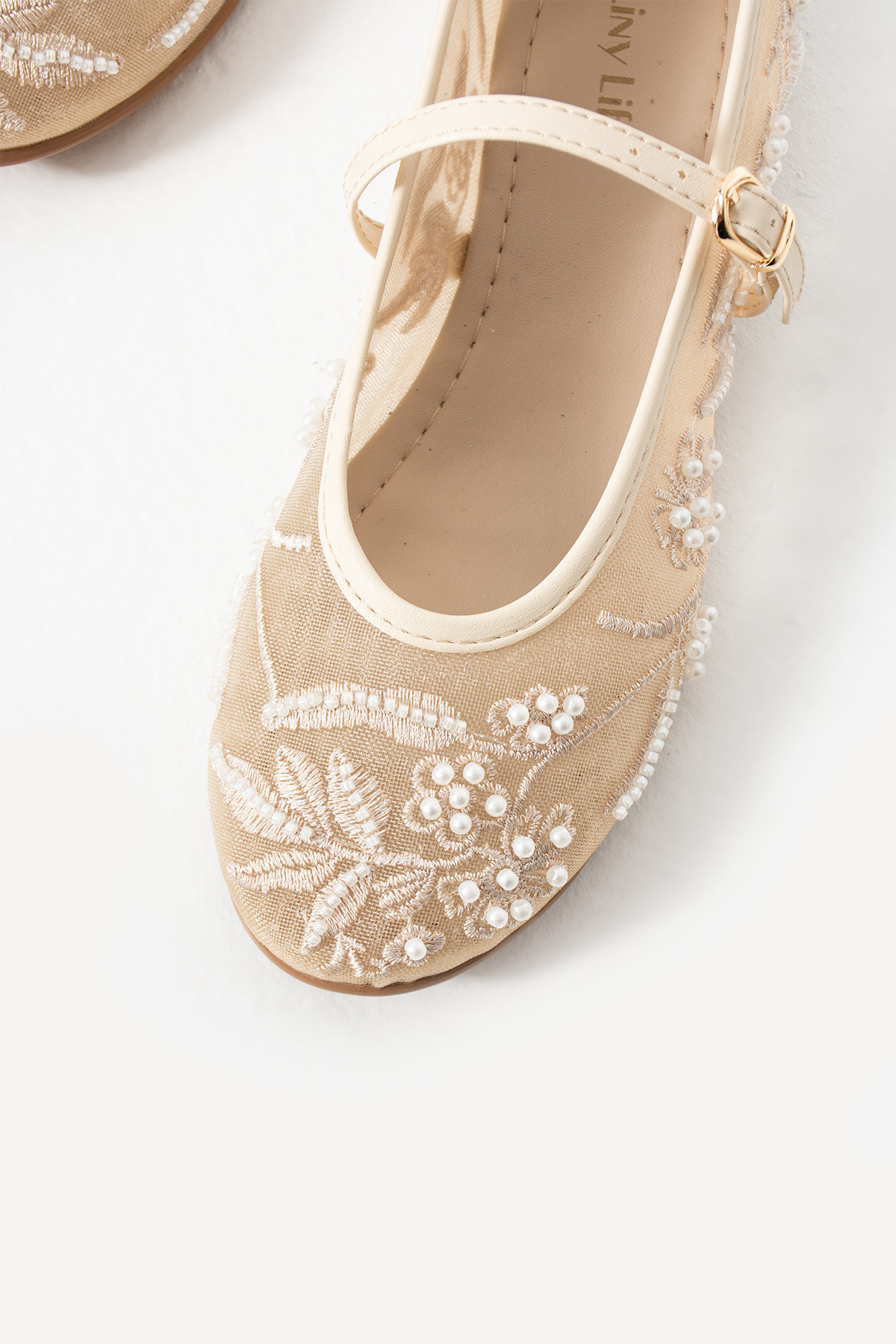 Bufu  Madrid Ekru Boncuk İşlemeli Babet - Görsel 7