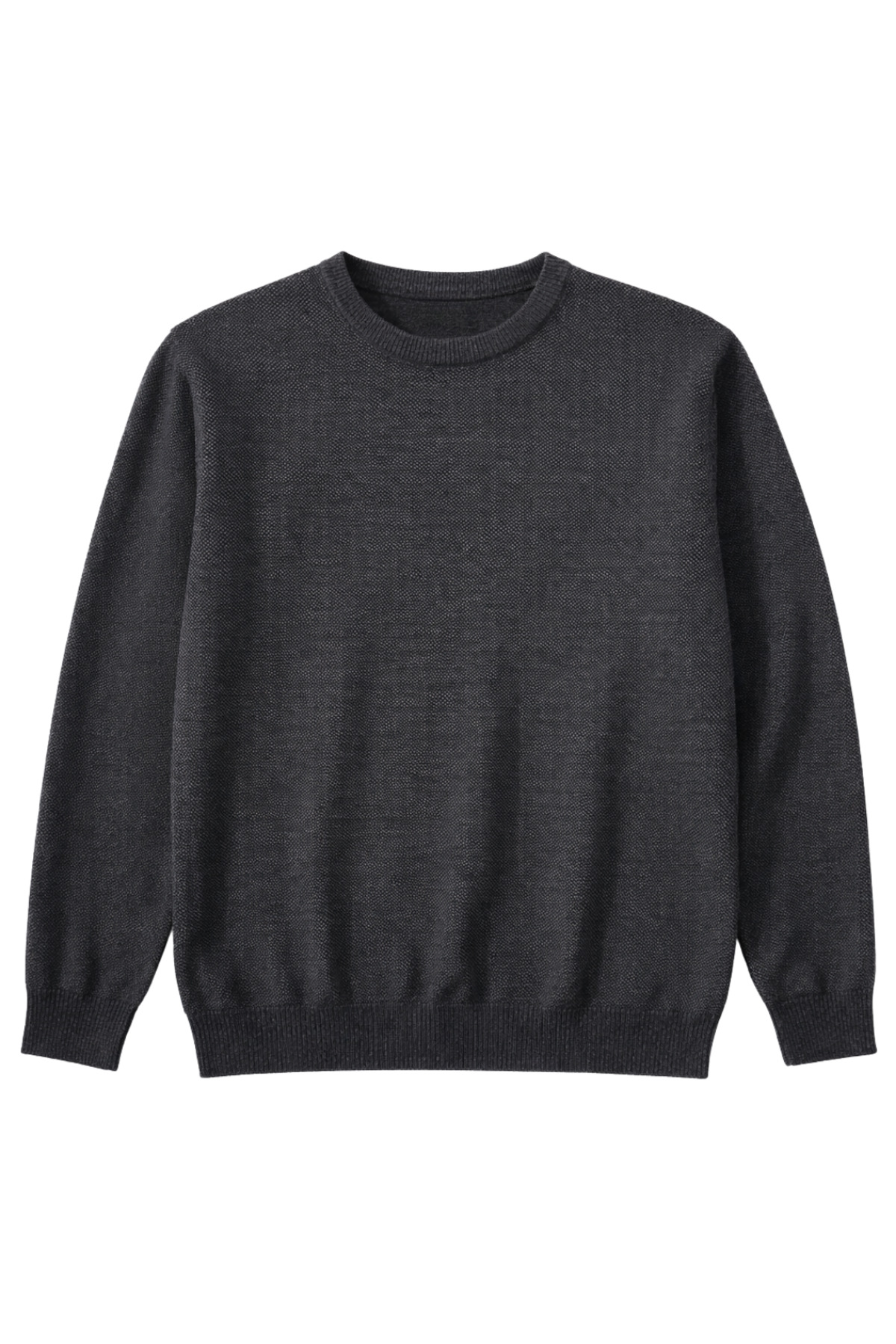 BattalModa Erkek Büyük Beden Antrasit Bisiklet Yaka Triko Kazak 5XL-6XL-7XL-8XL görsel 4