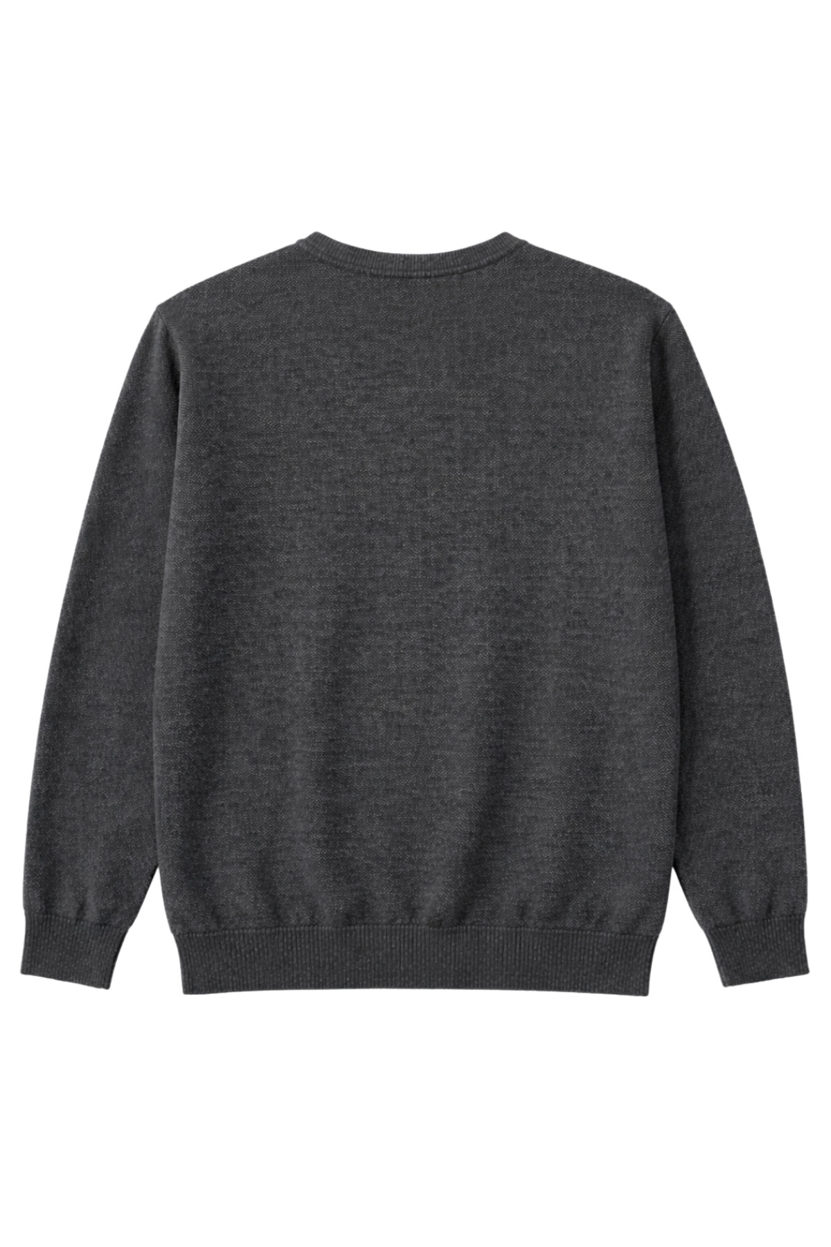 BattalModa Erkek Büyük Beden Antrasit Bisiklet Yaka Triko Kazak 5XL-6XL-7XL-8XL görsel 5