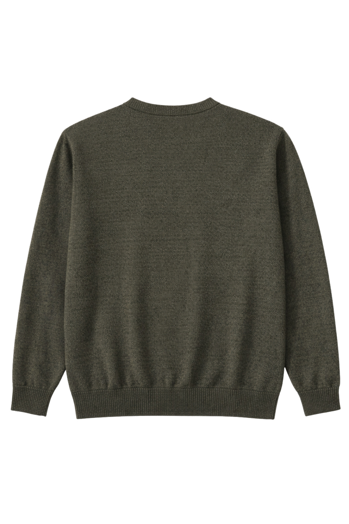BattalModa Erkek Büyük Beden Haki Bisiklet Yaka Triko Kazak 5XL-6XL-7XL-8XL görsel 5