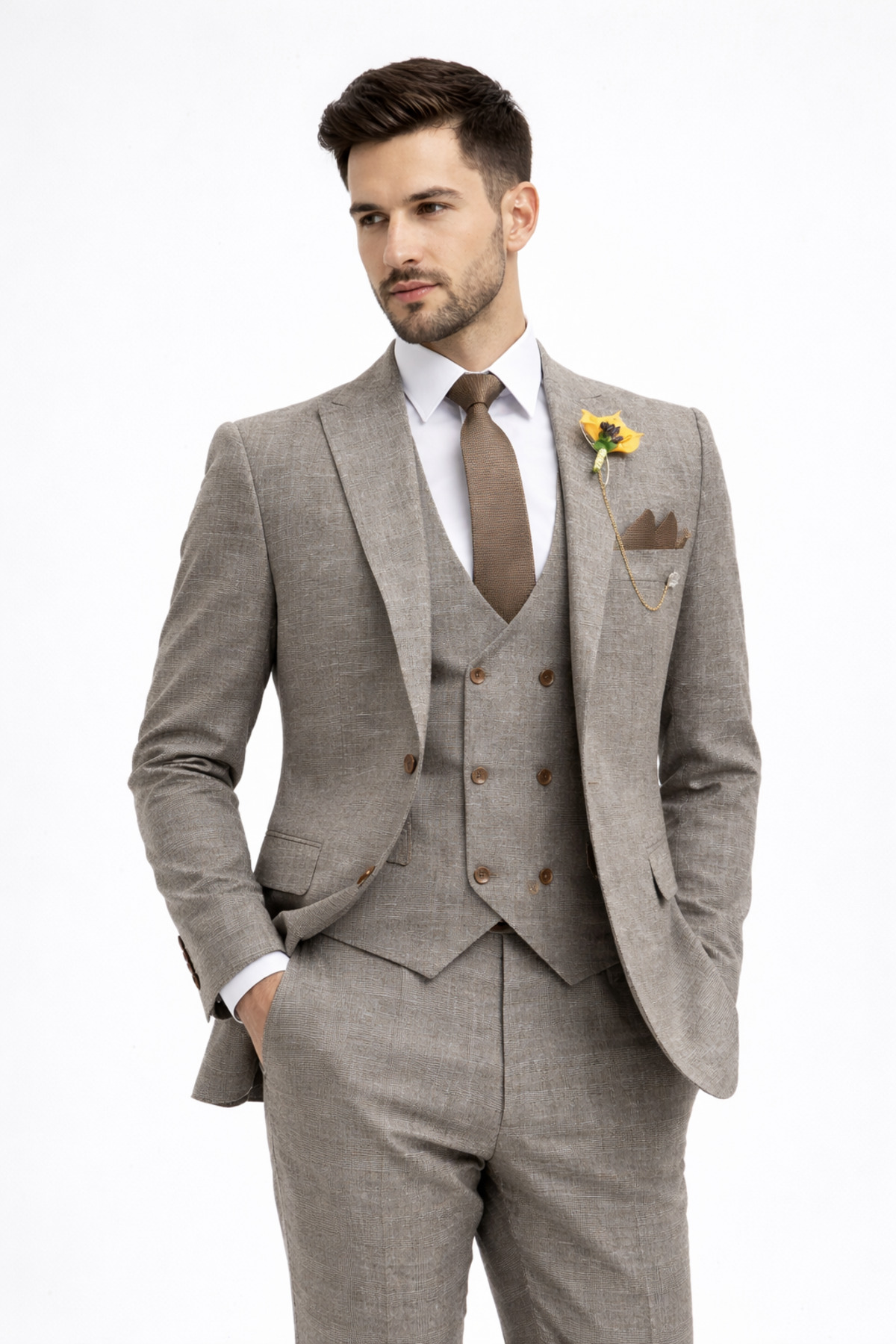 AtlasGiyim  Erkek İtalyan Kesim Yelekli Takım Elbise (2026) - Görsel 3