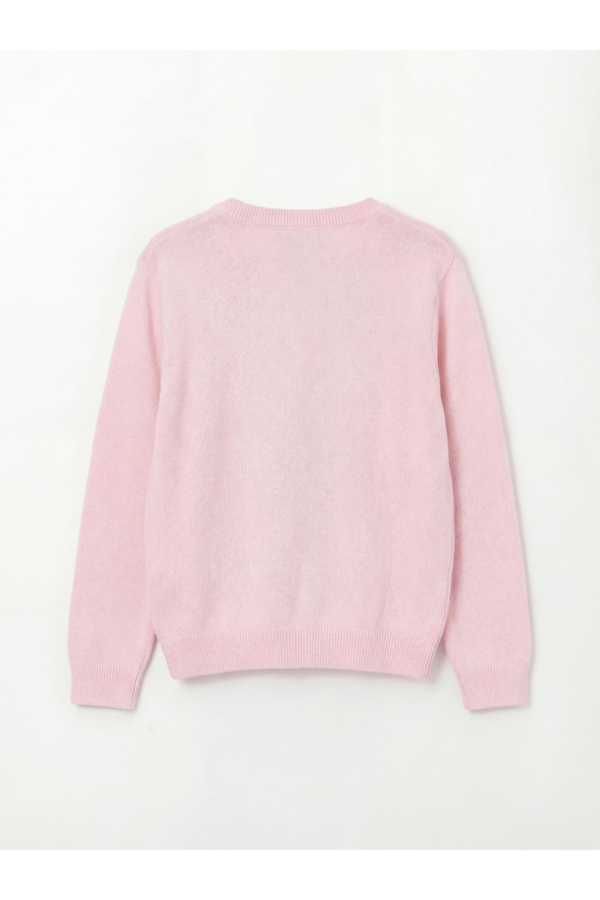 LC Waikiki Pembe Bisiklet Yaka Fiyonk Nakışlı Kız Çocuk Triko Hırka fotoğrafı 3 (önizleme)