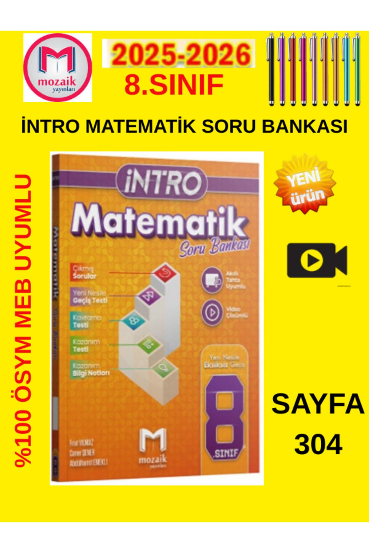 Mozaik Yayınları 2025-2026 8. Sınıf Matematik İntro Soru Bankası