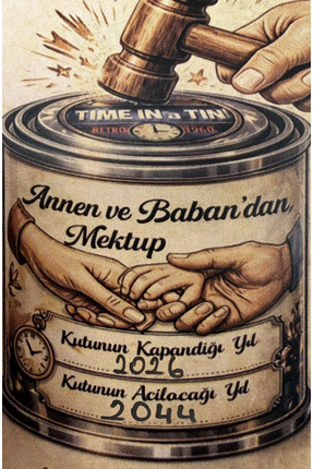 Time in a Tin İkiz bebekler için zaman kapsülü seti - Bebeğe Mektup Zaman Kap...