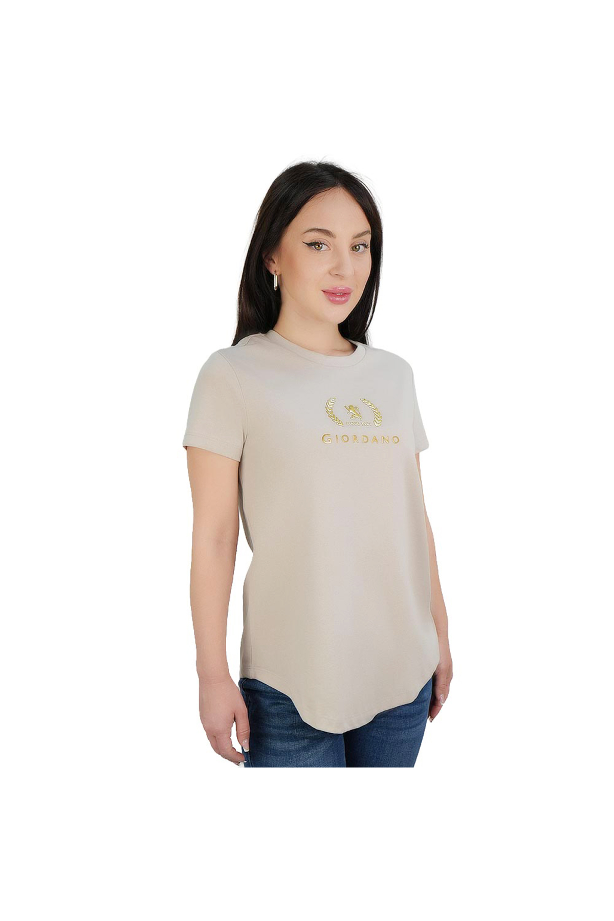 Giordano Women’s Regular Fit Cotton Crew Neck Printed Tee