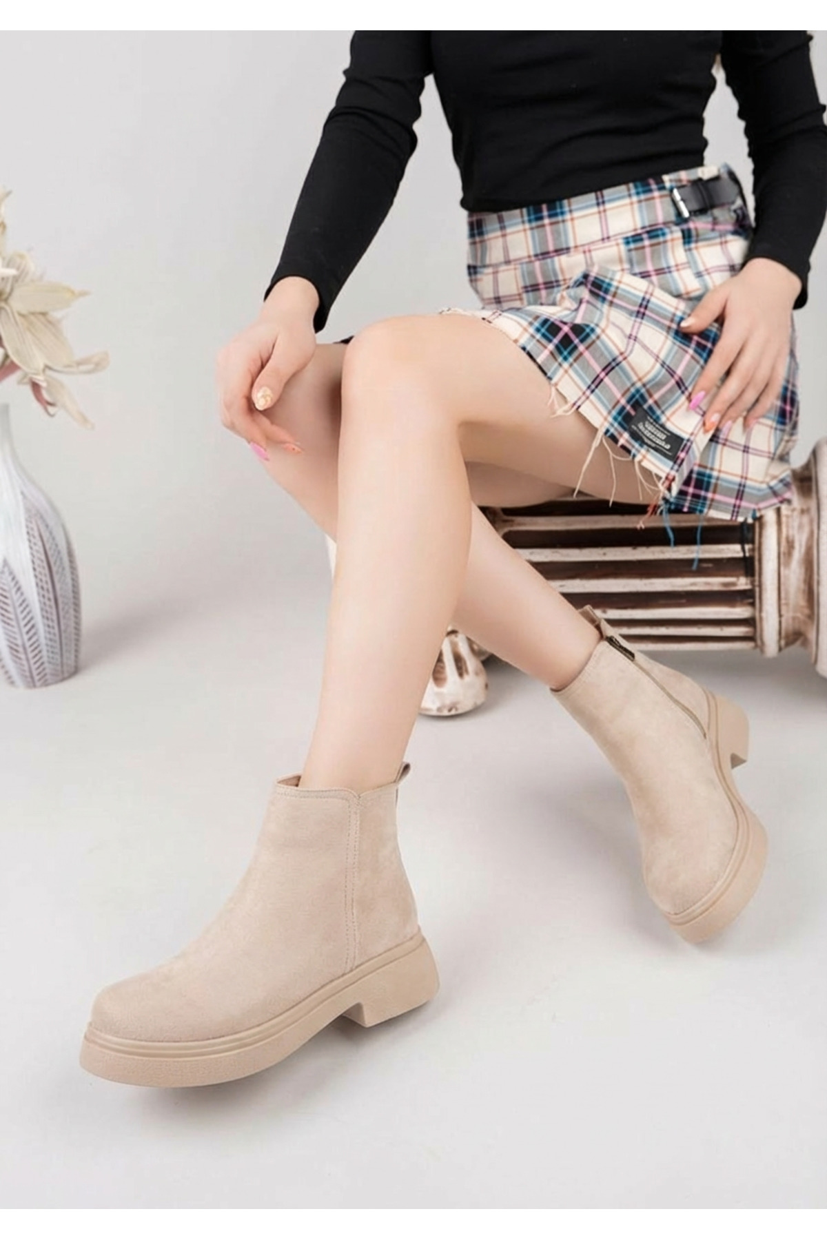 I Love Shoes Sorvella Kadın Bot Bej Süet