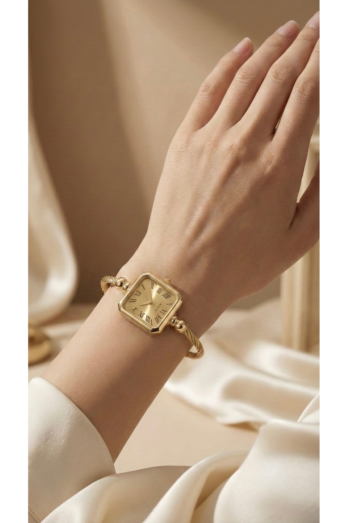 KLISHE Butik IVORY Gold Renk & Gold Kadran Çelik Kadın Saati, Old Money, Luxury, Saat Koleksiyonu 2026
