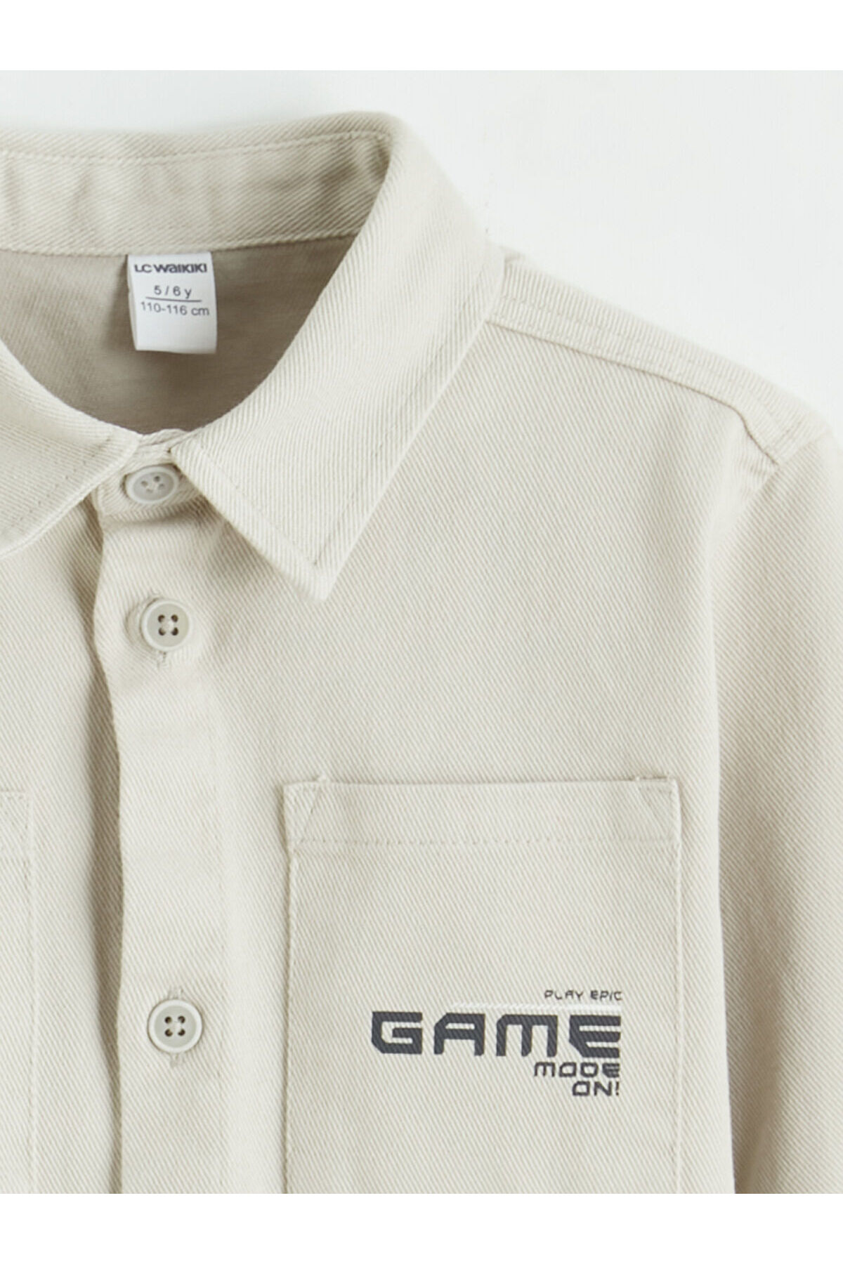 LC Waikiki Elsiva Collection Gri Cepli Erkek Çocuk Gabardin Gömlek fotoğrafı 3 (önizleme)