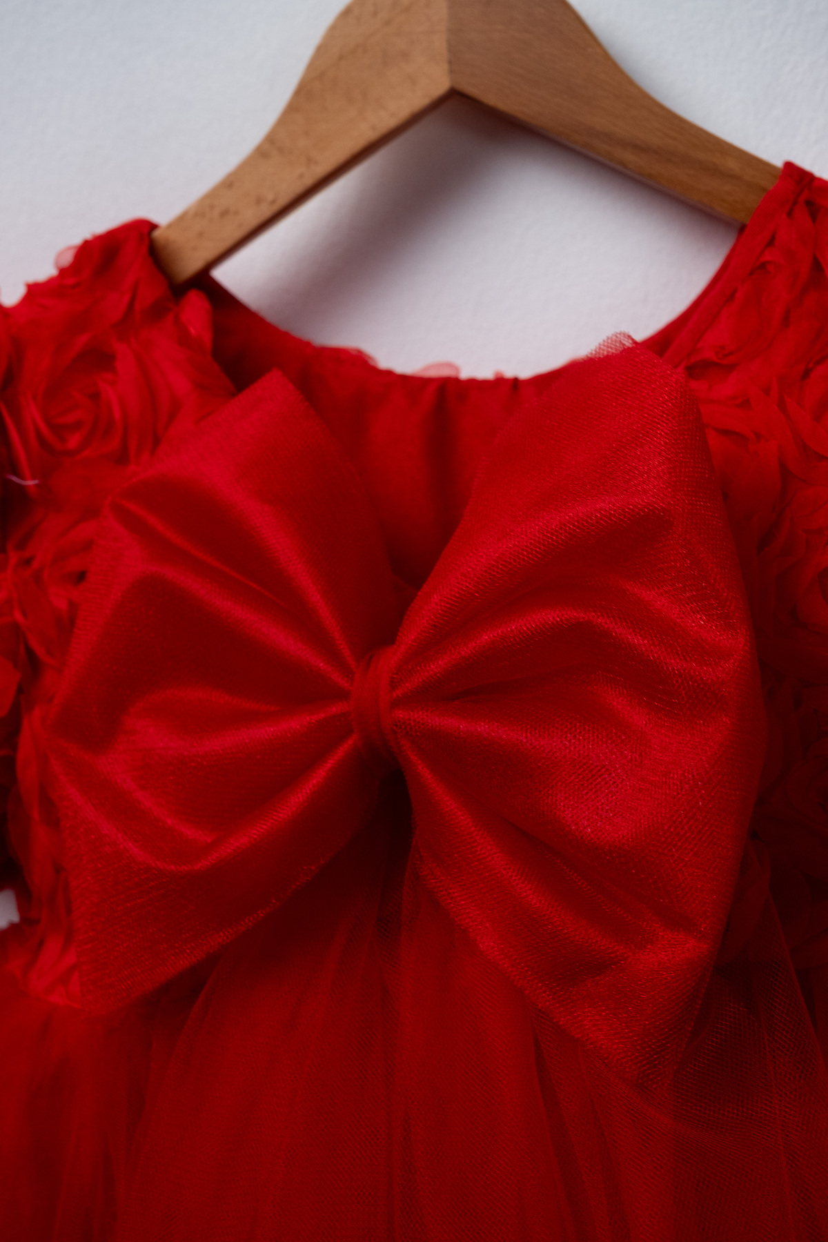 FURYATEX Kız Çocuk Çiçekli Tül Prenses Elbise – 3D Gül Aplikeli Doğum Günü Özel Gün Parti Elbisesi fotoğrafı 4 (önizleme)