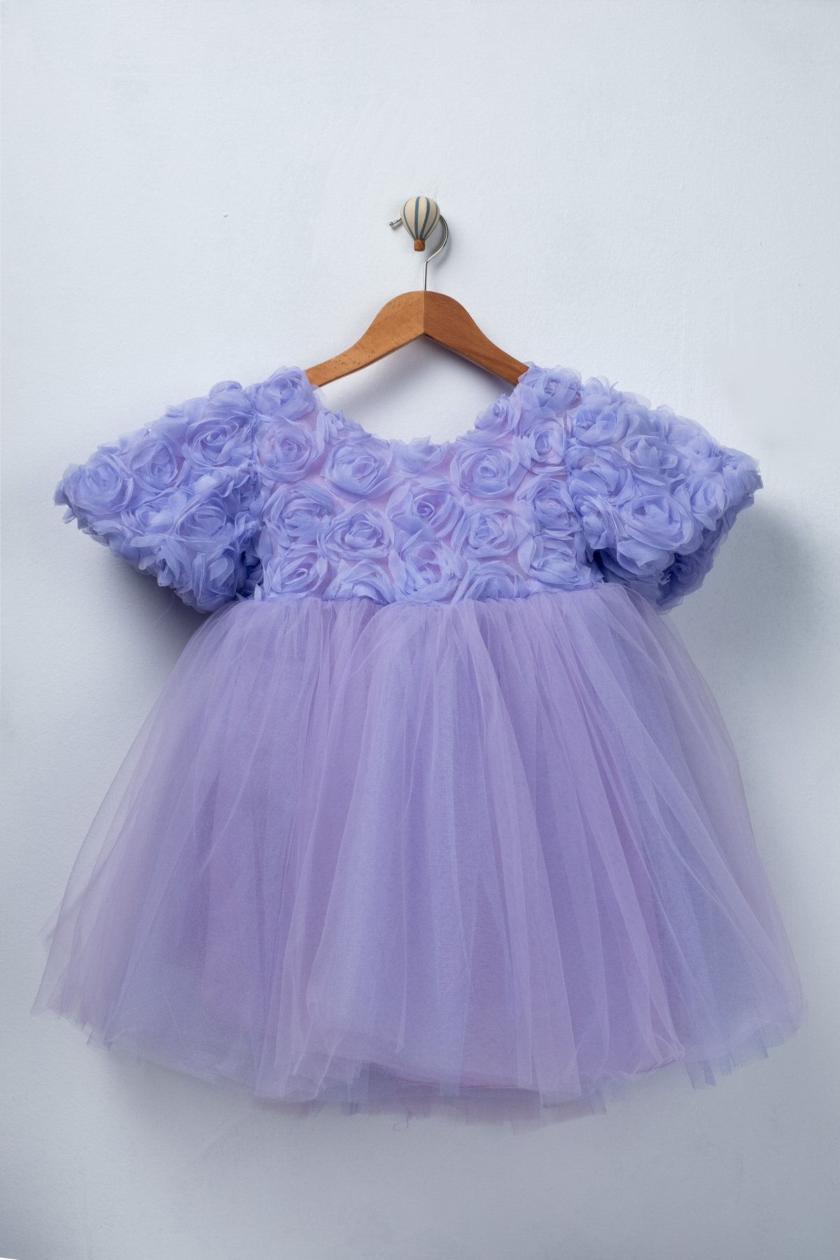 FURYATEX Kız Çocuk Çiçekli Tül Prenses Elbise – 3D Gül Aplikeli Doğum Günü Özel Gün Parti Elbisesi fotoğrafı 7 (önizleme)