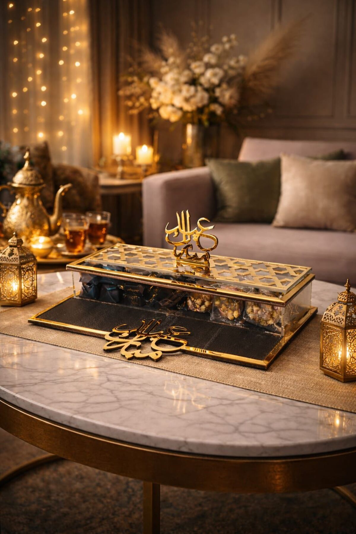 وعاء شوكولاتة فاخر من البليكسي بتفاصيل ذهبية وحامل...