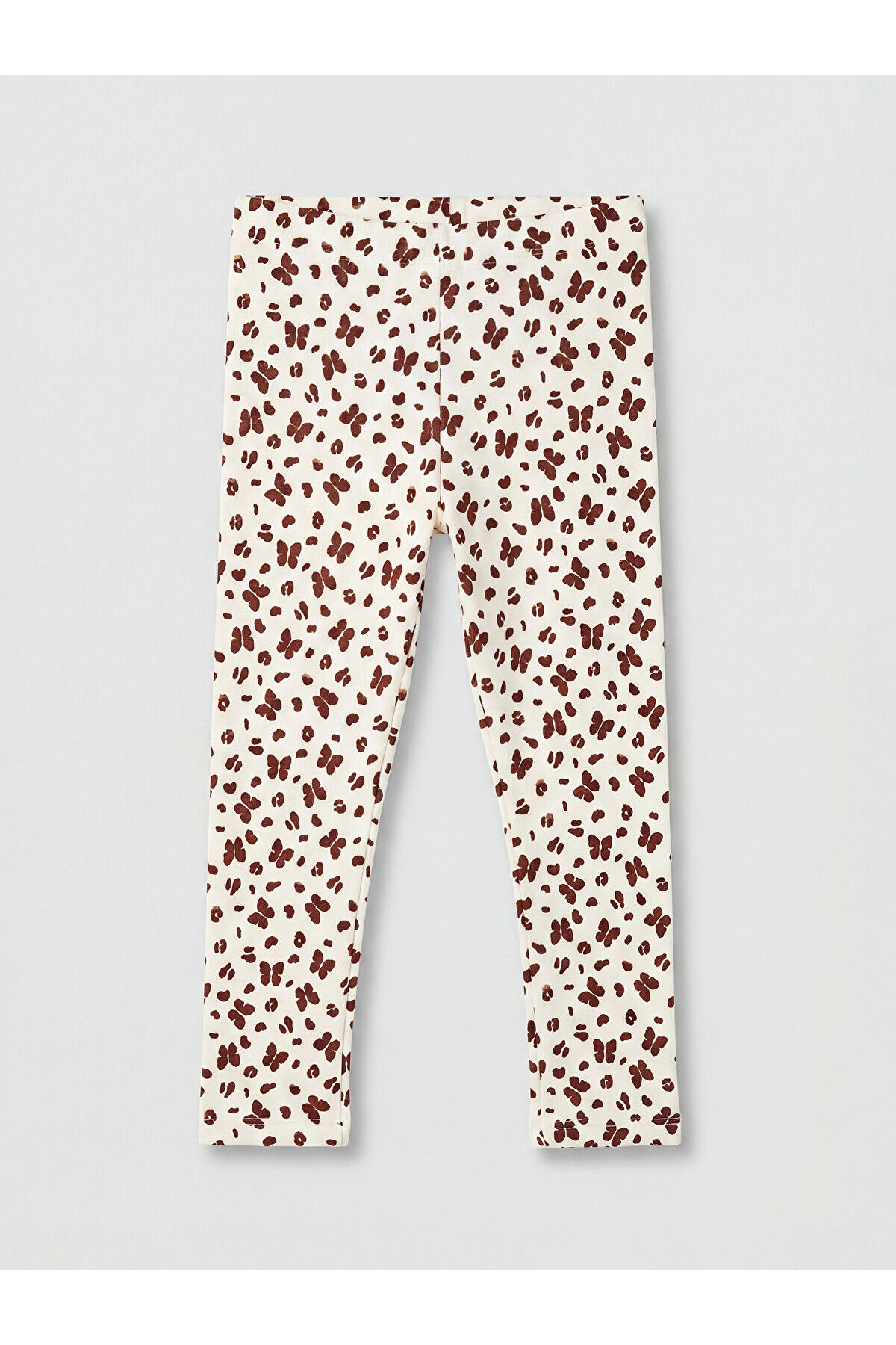 LC Waikiki Elsiva Collection Ekru Baskılı Kız Çocuk Kaşkorse Tayt fotoğrafı 2 (önizleme)