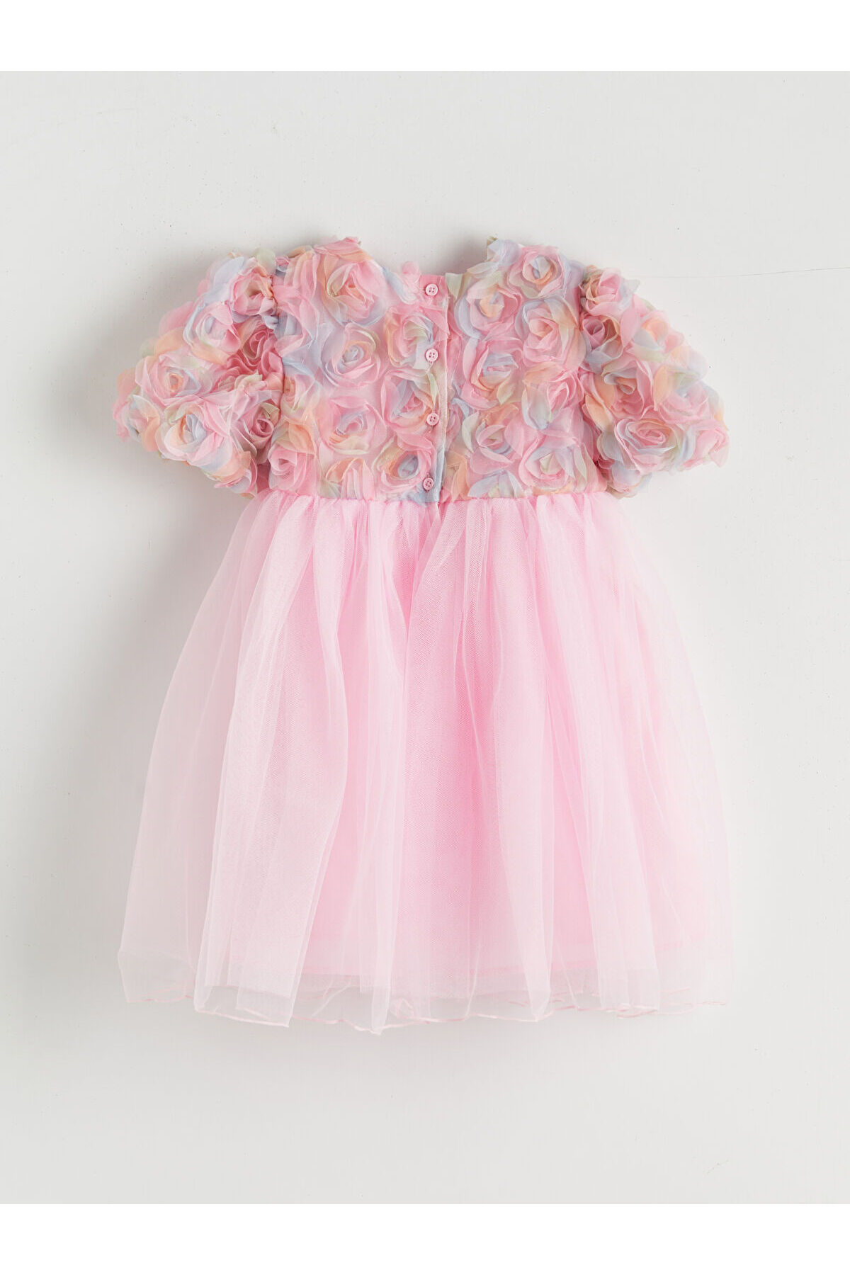 LC Waikiki M&B Collection Pembe Çiçekli Kız Çocuk Tütü Elbise fotoğrafı 4 (önizleme)