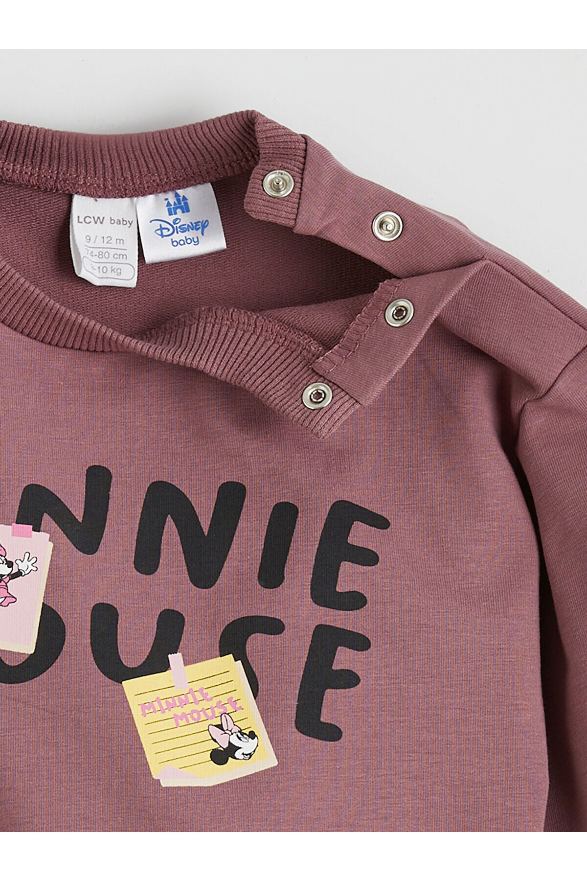 LC Waikiki Nevaa Collection Pembe Minnie Mouse Baskılı Kız Bebek Sweatshirt ve Eşofman Altı fotoğrafı 6 (önizleme)