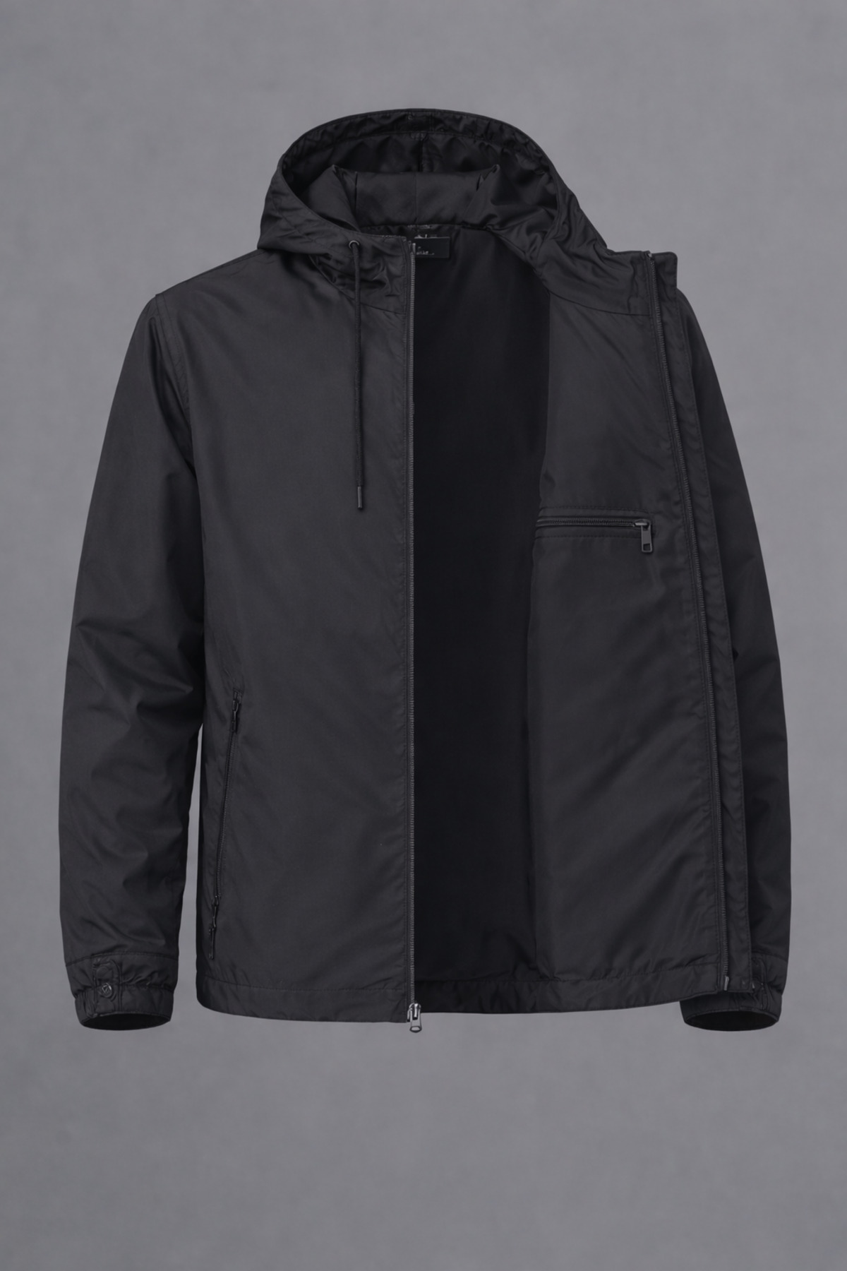 DAMGA JEANS  Erkek Basic Günlük Siyah Yağmurluk & Rüzgarlık - Görsel 2