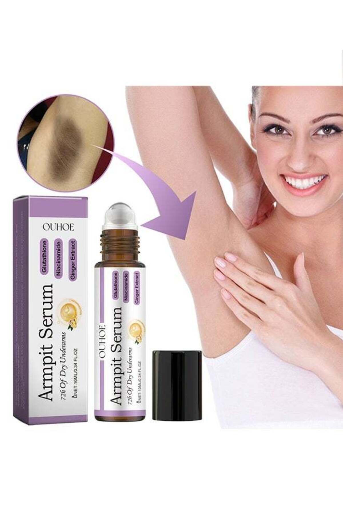 ouhoe Armpit Serum, 72h Of Dry Underarms, with Glutathione Niacinamide,  Brightening Booster Cream, D- Trendyol
