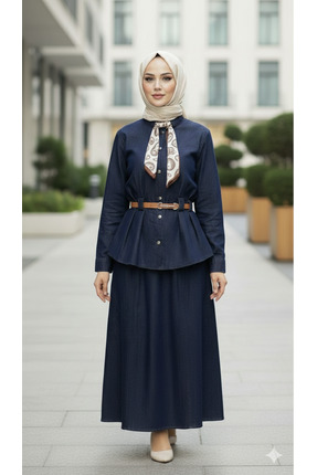 Gülsoy GÜLSOY-YENİ SEZON KOT ETEK GÖMLEK FLORLI TAKIM