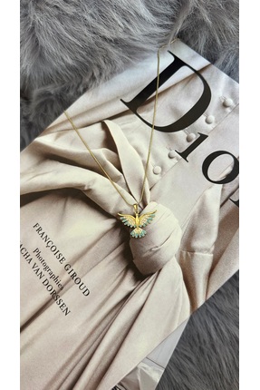 shop Anka Kuşu Taşlı Gold Kolye