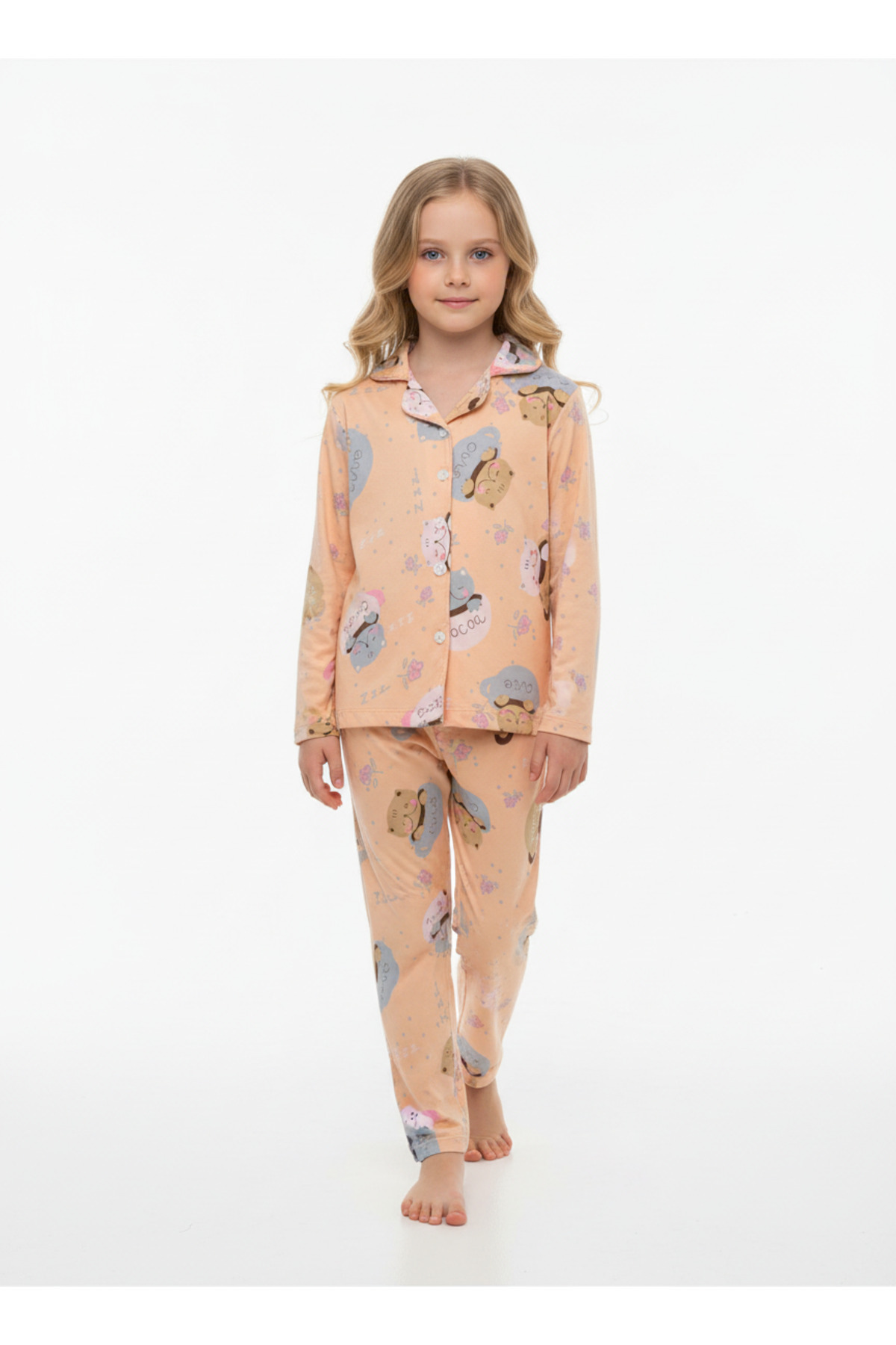 DANBİ Kız Çocuk 4,5,6,7,8,9,10,11 Yaş Mevsimlik Pijama Takımı fotoğrafı 3 (önizleme)