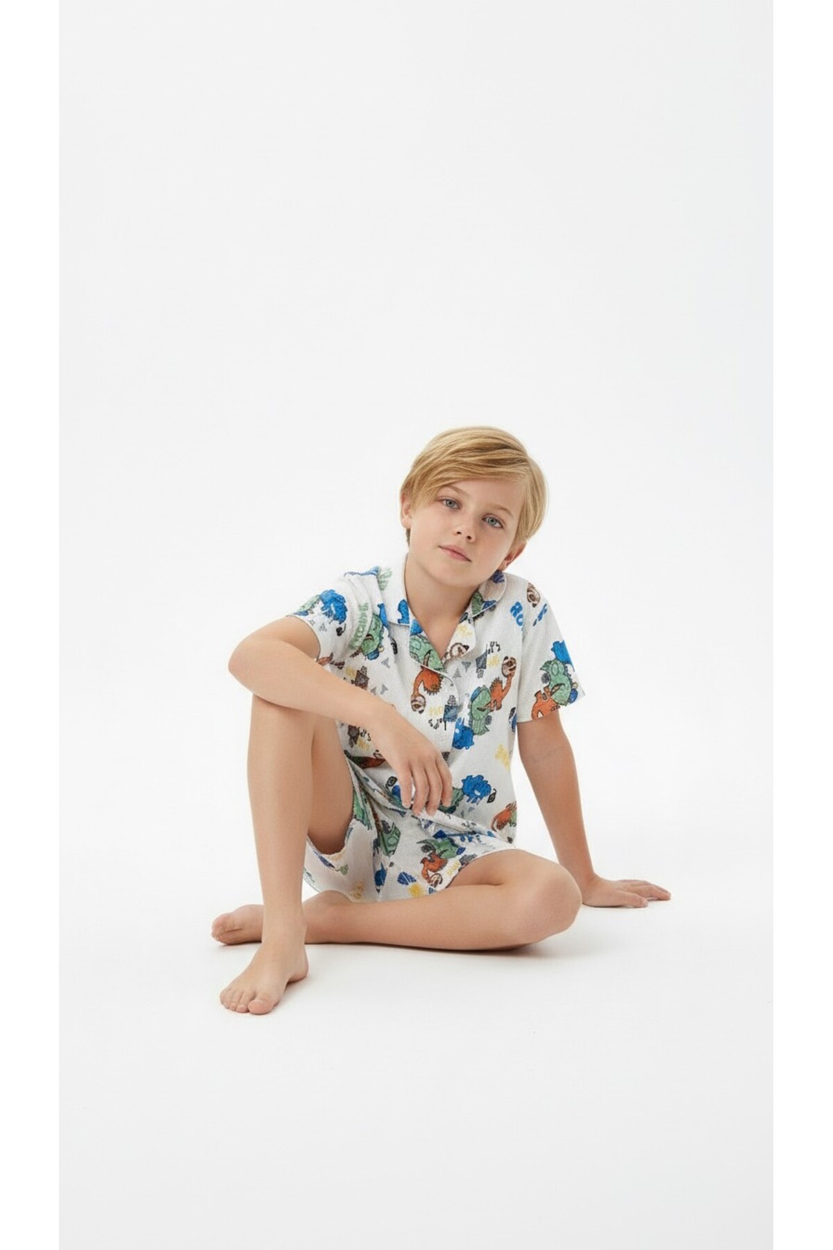 DANBİ Kız -Erkek Çocuk Yazlık Pijama Takımı 4,5,6,7,8,9,10,11 Waffle Kumaş fotoğrafı 2 (önizleme)