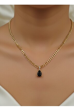 Multi JEWEL Simli Lacivert Zirkon Taşlı Lüks Kolye