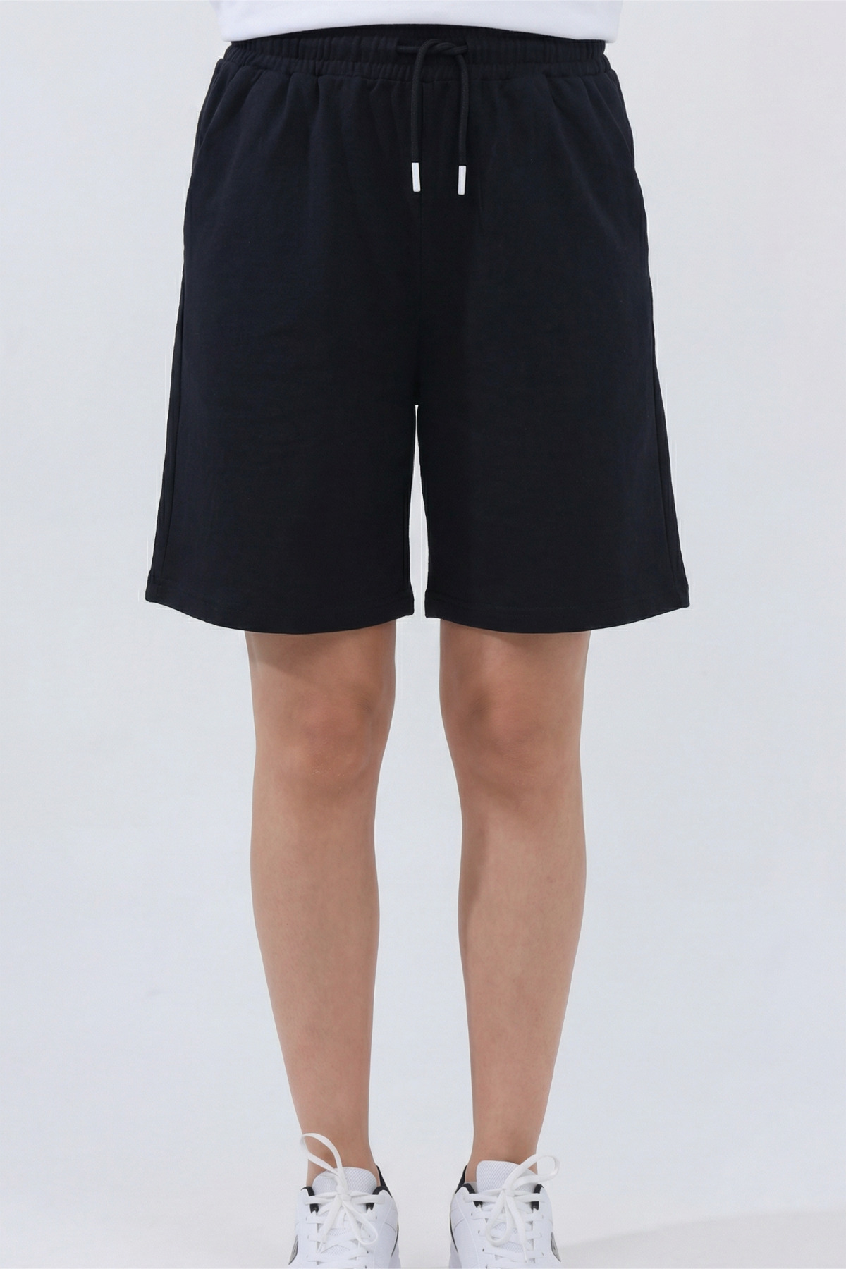 Women's Black Oversize Relaxed Bermuda Shorts Comfortable Fit
