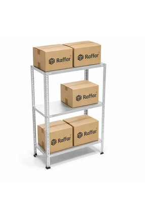 Raffar Galvaniz 3 Katlı Arşiv Raf Sistemi - Çelik Raf - Metal Raf 43x60xH200CM