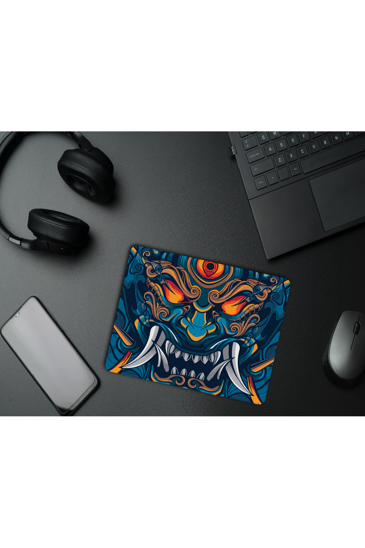 İnfernal Oni Gaming Oyuncu XL Mouse Pad Kaydırmaz Dikişli Mousepad 480x400x3 Mm Dikişli Premium Model